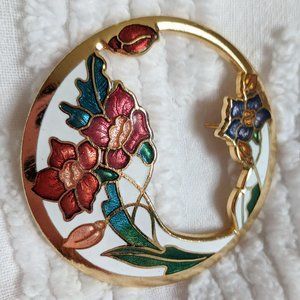 Vintage Cloisonné Enamel Brooch